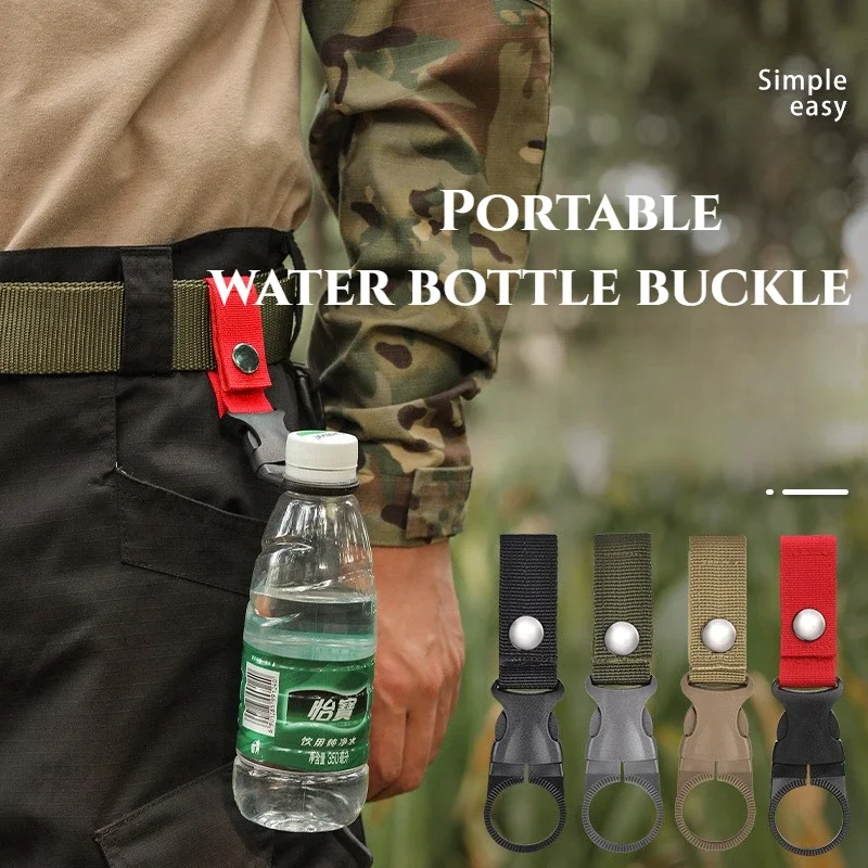 PortableWebbing Buckle Hook Water Bottle Holder Clip Outdoor Nylon Climb Carabiner Belt Backpack Hanger Camp Carabiner Belt Clip