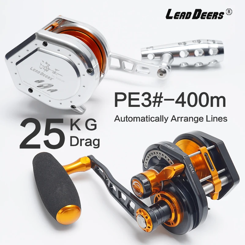 Imagem -05 - Líderes-automática Pesca Carretel Água Salgada Tambor Roda Jigging Lento Reel Organizar Linhas Rádio 6.3:1 25kg 15bb