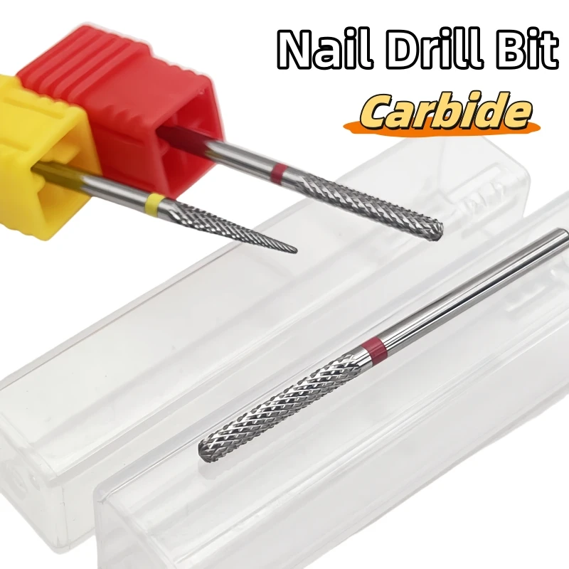 Wolframstahl-Karbid-Nagelbohrer-Set mit Hoher Härte & Festigkeit, 3/32" Schaft für Professionelle Maniküre Wolfram-Nagelwerkzeuge