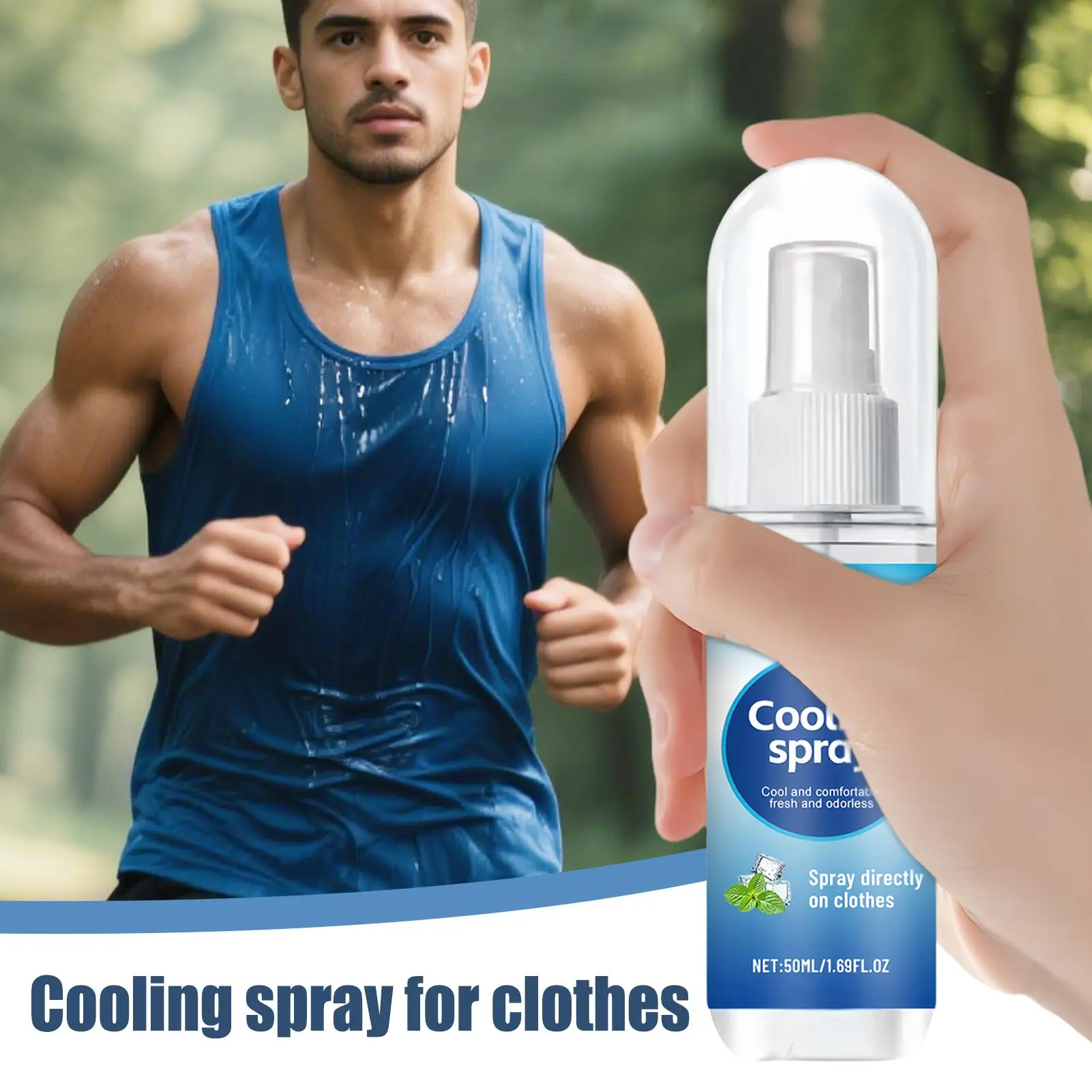 Cooling Mist Spray Refreshing Non-Greasy Non-Sticky Clothing Cooling Mist Travel Hiking Camping Gym Workout Running Yoga Men