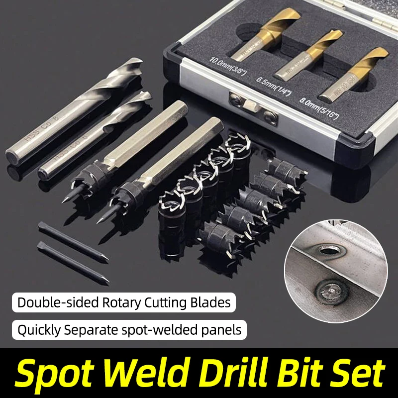 HSS Welding Remover Drill Double Sided Bits Metal Milling Cutter 6/8/9.5MM Spot Remover Sheetmetal Tool Accessories Hole Opener