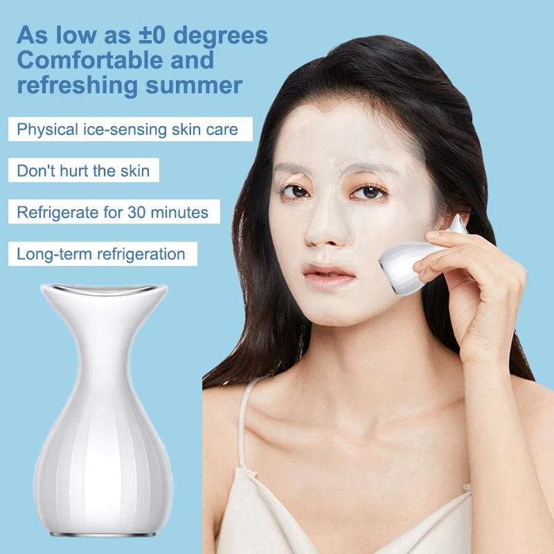 ลูกกลิ้งน้ำแข็งบำรุงผิวหน้าแบบสองหัว นวดเย็นผิวชั้นลึก ลูกกลิ้งนวดบำรุงผิวหน้า เครื่องมือดูแลผิวหน้า