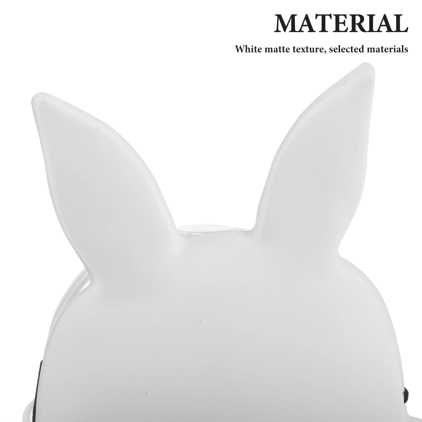 2 pezzi maschera di coniglio bianco mezza faccia vuota pittura in PVC fai da te coniglietto di Halloween accessorio per costume maschera di coniglio in PVC
