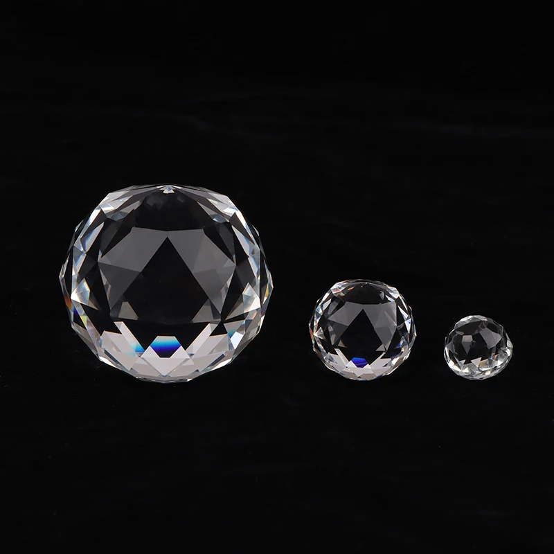 15/25/50mm Clear Crystal Hanging Ball Glass Prism Sun Cather Faceted Balls For Chandeliers Part Home Wedding Light Decor New