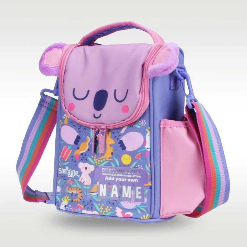 Australia Smiggle Original Lunch Bag Girls Kids Crossbody Bag Purple Koala Cute Waterproof Bento Bag Shoulder Bags Fruit 9 Inch