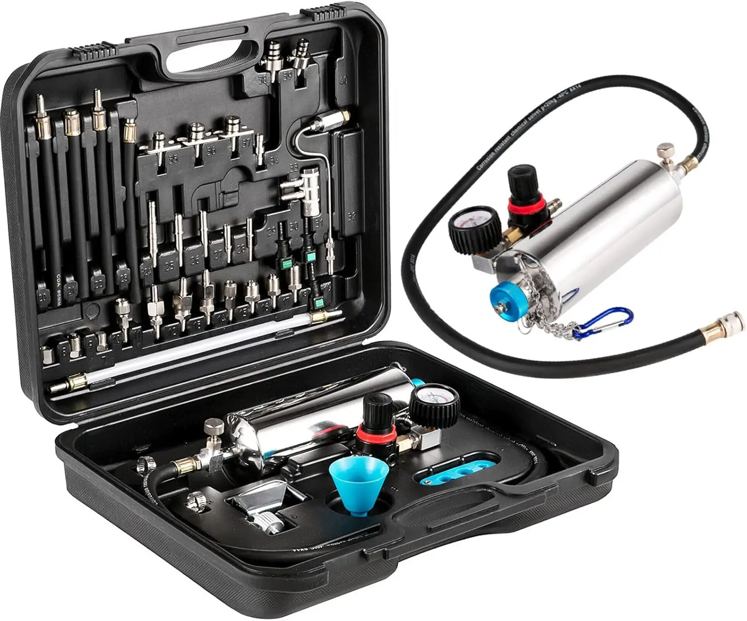 

Non-dismantle Fuel Injector Cleaner Kit, Automotive Non-dismantle Injector Tester, Car Fuel System Cleaner Tool Set 140PSI