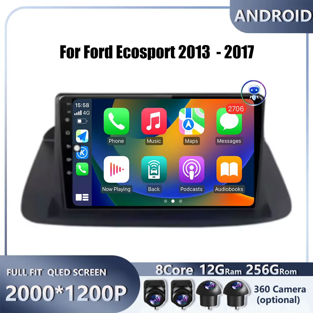 

9 “ 4G Android OS Carplay Auto For Ford Ecosport 2013 2014 2015 - 2017 Car Radio Navigation GPS Multimedia Video Player DSP AMI