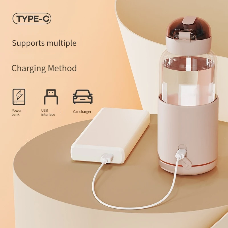 USB Milk Water Warmer for Baby Formula 300ml Capacity Precise Temperature Control Built-in Battery Wireless Instant Water Warmer