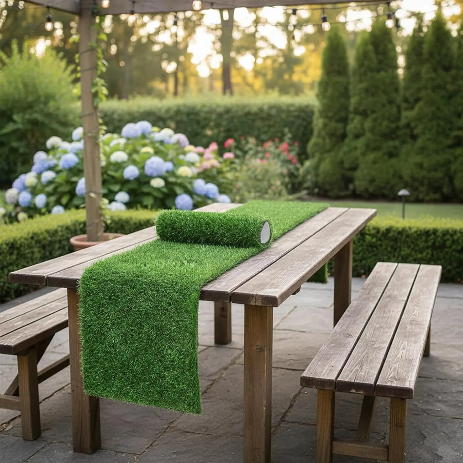 Artificial Grass Table Runners Green Fake Turf Table Centerpiece Decor Golf Theme Party Synthetic Table Runner for Home Decor