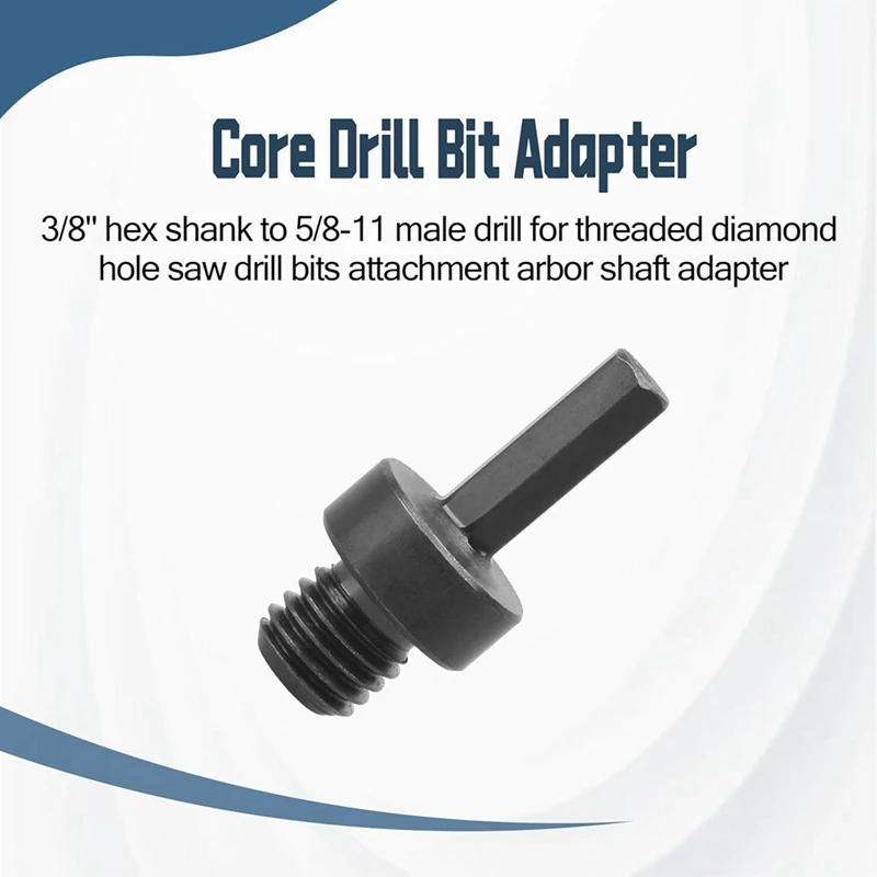 Core Drill Bit Adapter Drill Bit Adapter Core Drill Bit Adapter 5/8"-11 Hex Shank Drill Bit Adapter