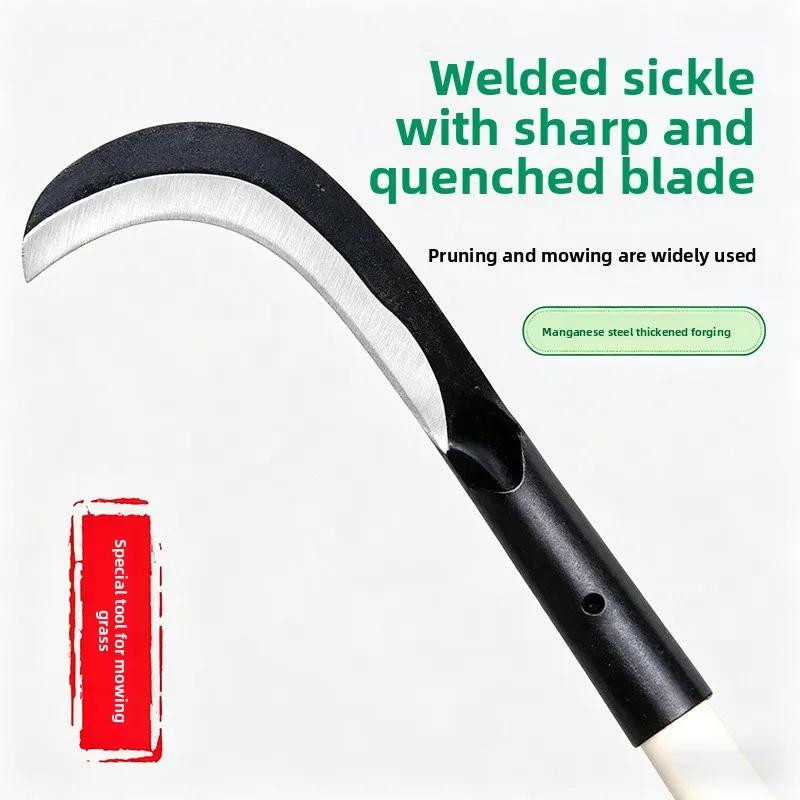 High Manganese Steel Willow Blade Sickle With Hoop Grass Cutting Banana Harvest Grafting Land Clearing Farm