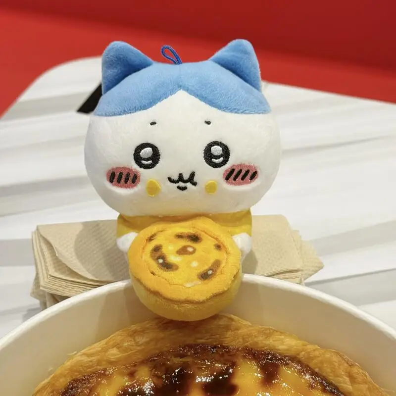 Egg Tart Chiikawa Plush Keychain Kawaii Usagi Hachiware Backpack Pendant Ins Korean Cartoon Anime Friend Birthday Gift