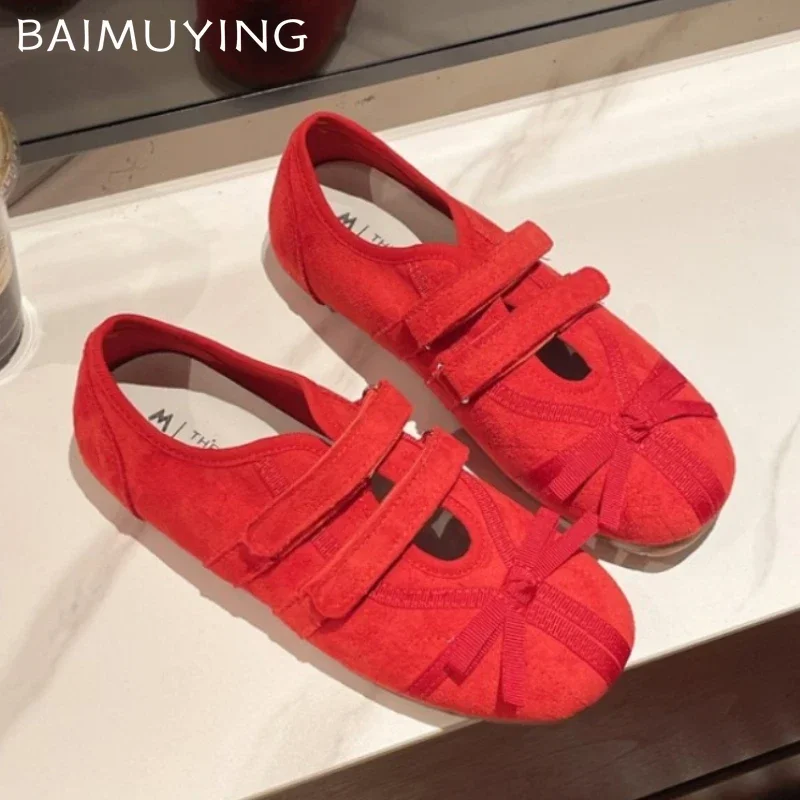 

Designer Women's Sneakers Flats Bow Casual Loafers Shoes Suede Spring 2025 Ballet Women Brand Running Sport Shoes Mujer Zapatos
