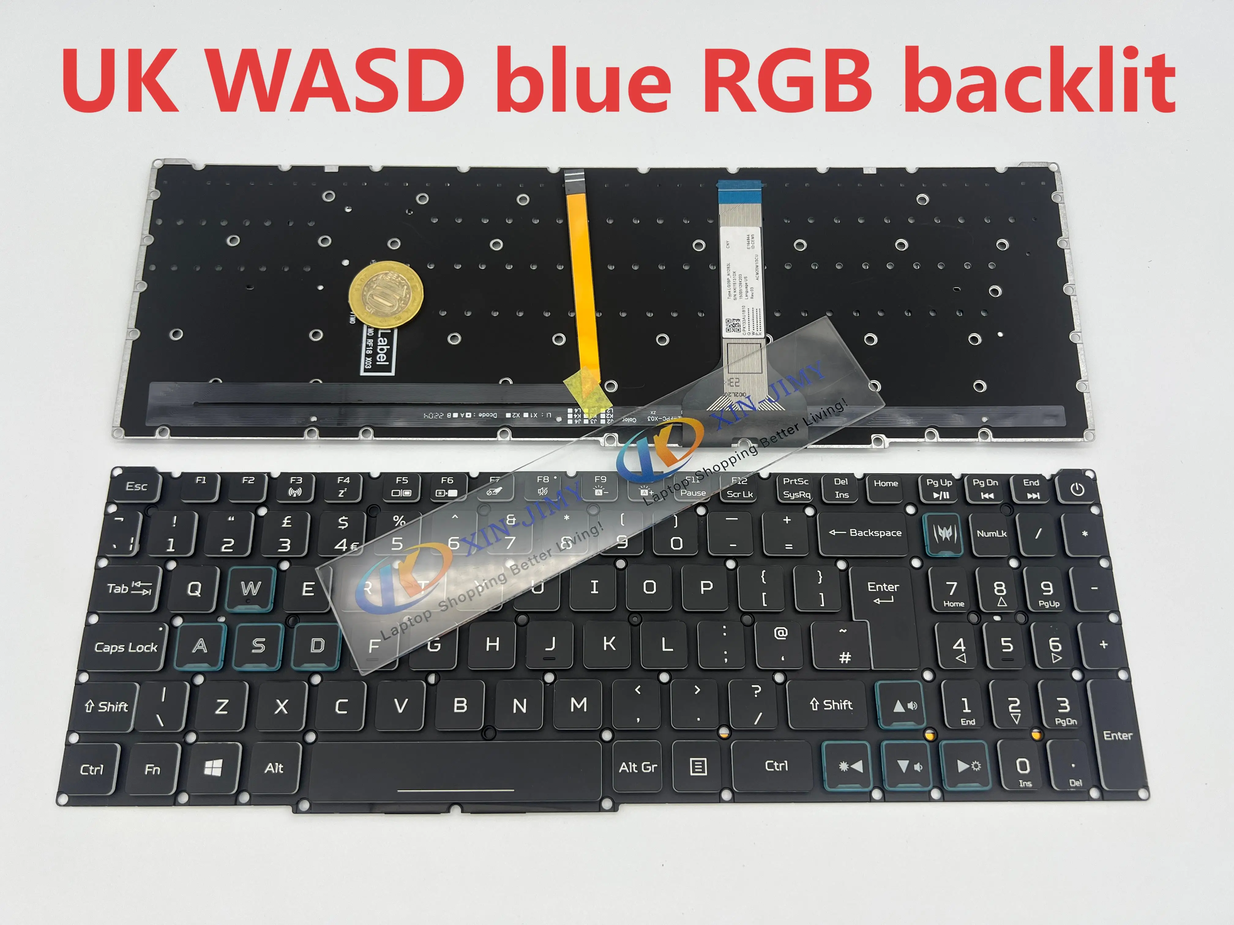 AN515-45 UK RGB Backlit Keyboard For Acer Nitro 5 AN515-45 AN515-56 AN515-57/58 AN517-41 AN517-53 AN517-54 Helios 300 PH315-54