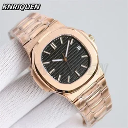 Luxury New Automatic Watch for Men 2813 Mechanical Watches 5711 Nautilus Stainless Steel Business Rose Gold Black Blue Luminous