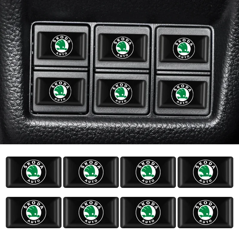 10PCS Remote Control Badge Steering Wheel Car Logo Decal Sticker For Skoda Octavia Fabia Rapid Yeti Superb Octavia A 5 A 7 2