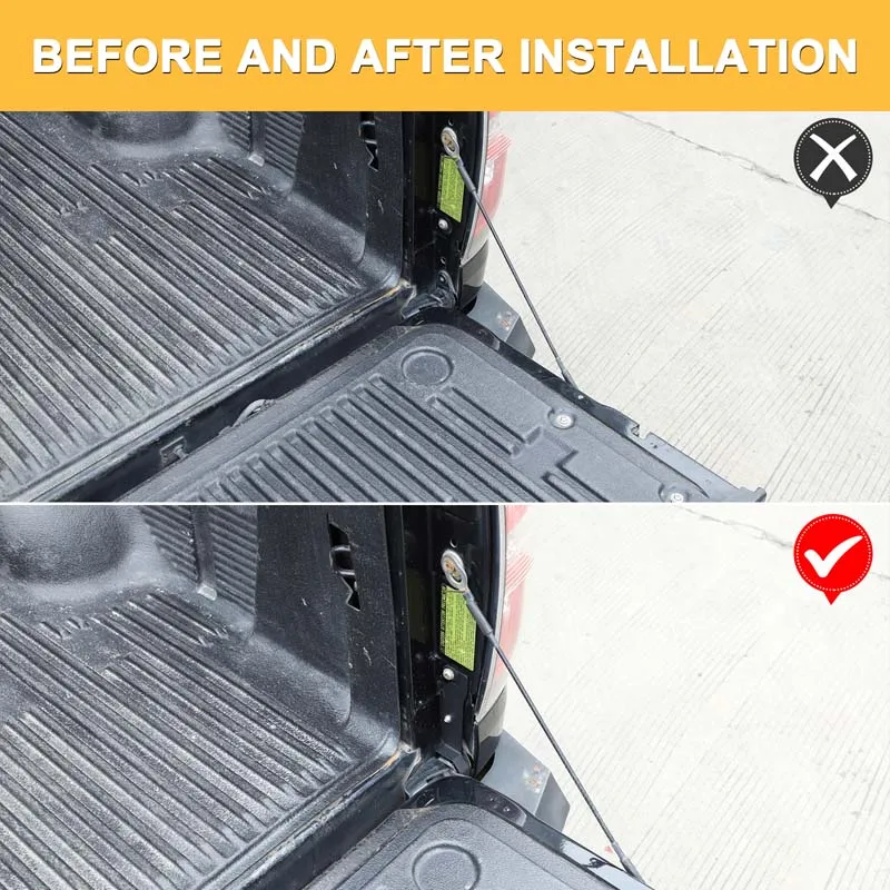 Carbon Steel Car Tailgate Anti-Theft Lock Bracket Rear Door Security Device For Toyota Tundra 2014-2021 Gate Lock Accessories