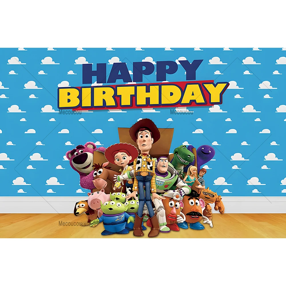 Disney Toy Story Woody Cute Cartoon Kids Gift Birthday Party Banner Backdrop Custom Child Room Photography Poster Decor Backdrop