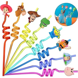 6/12pcs Toy Story Party Favors Reusable Drinking Straws Party Supplies Party Decorations Party Gifts for Boys Kids Birthday Part