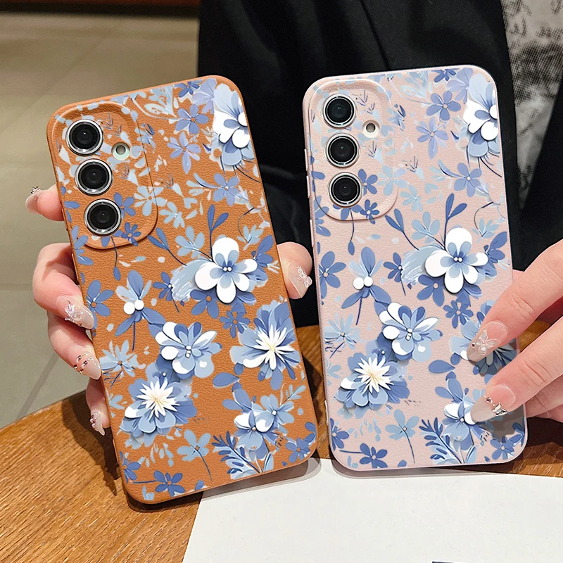 เคสโทรศัพท์ลายดอกไม้สีฟ้า สำหร - Phone Cases Samsung A14 บทวิจารณ์และราคา