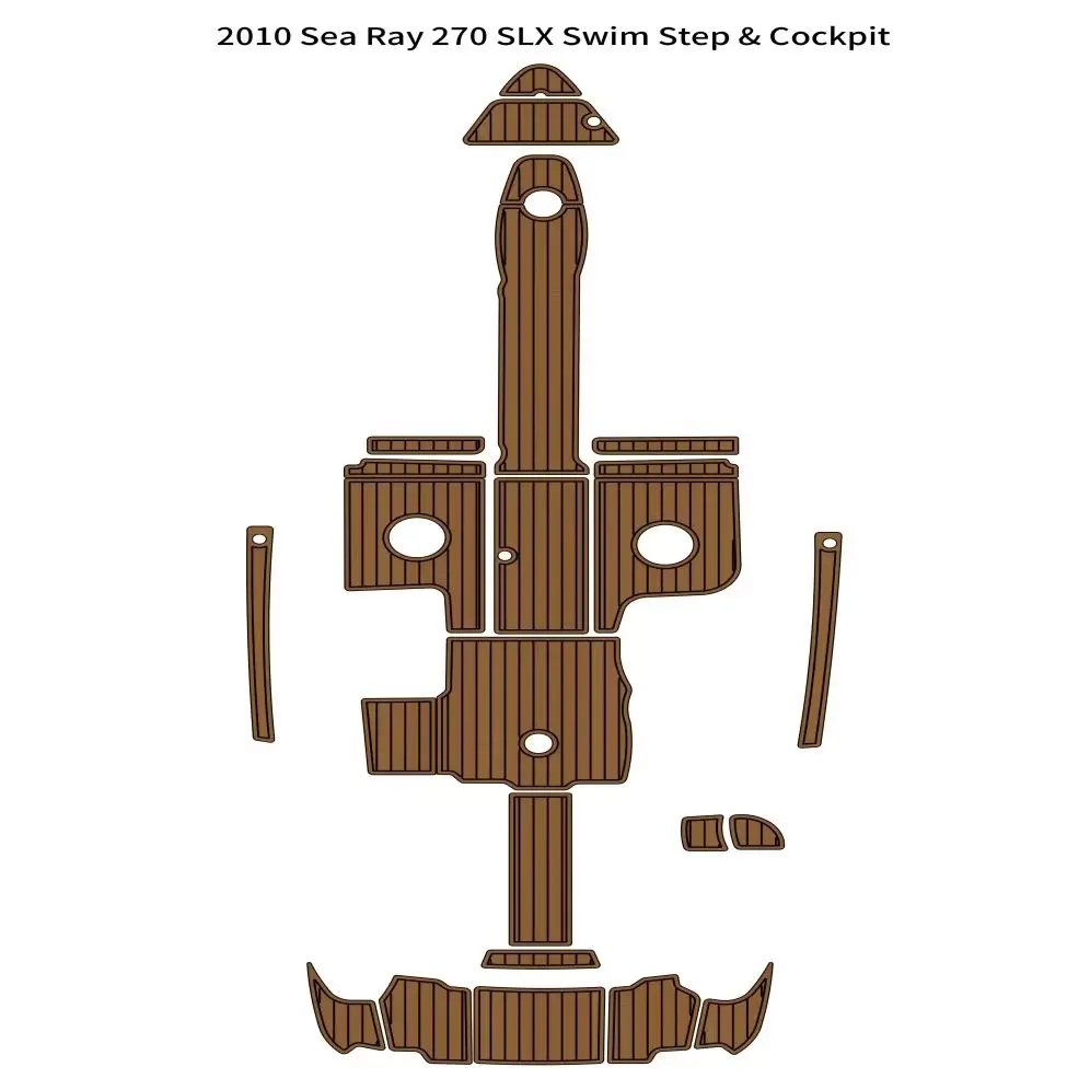 

2010 Sea Ray 270 SLX Платформа для плавания Кокпита Pad Лодка EVA Пена из тикового дерева Коврик для пола Seadek Gatorstep Стиль Самоклеящийся V483 8PK1G