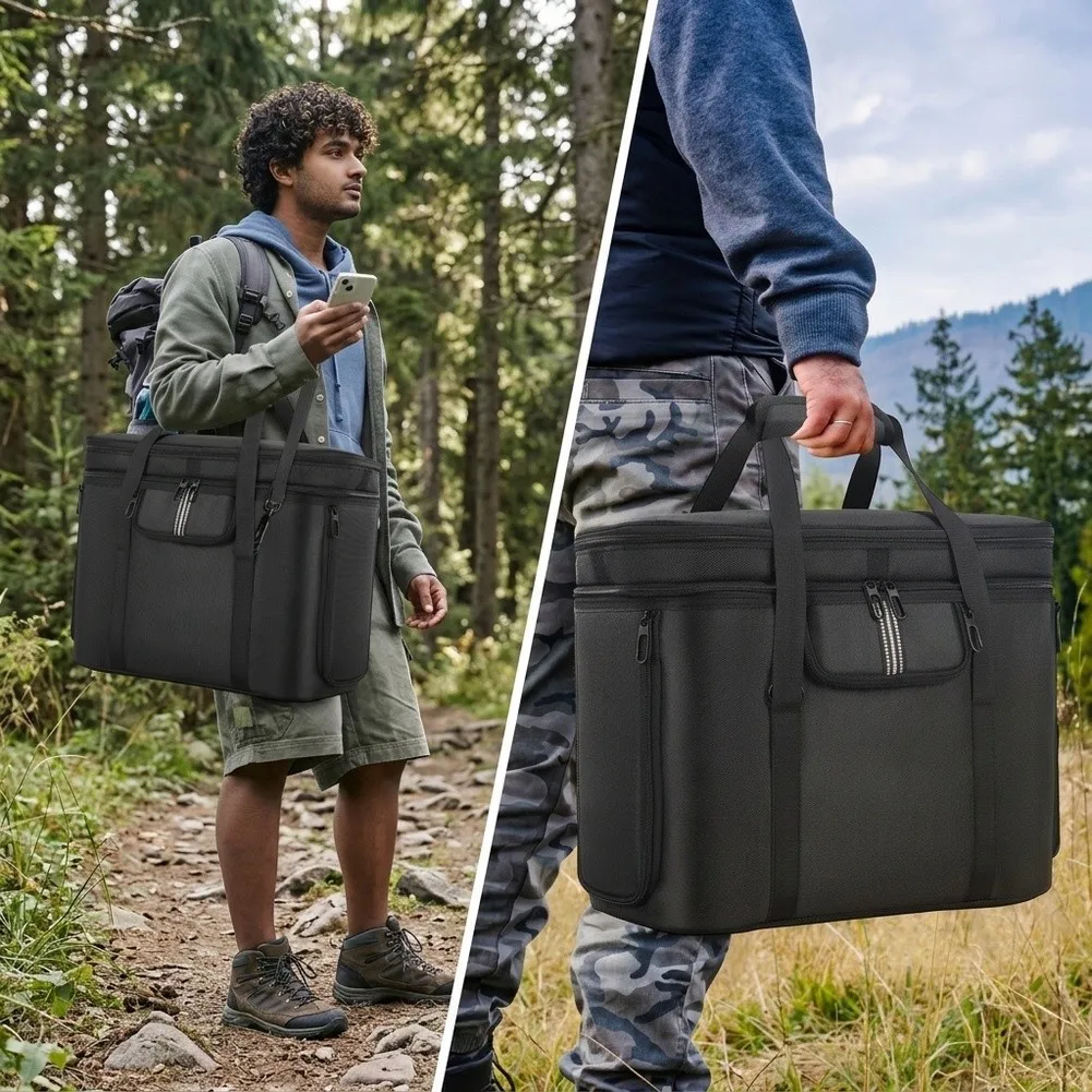 Protective Carrying Case For ECOFLOW For DELTA3 Plus Padded Storage Pouch With Pockets & Adjustable Shoulder Strap