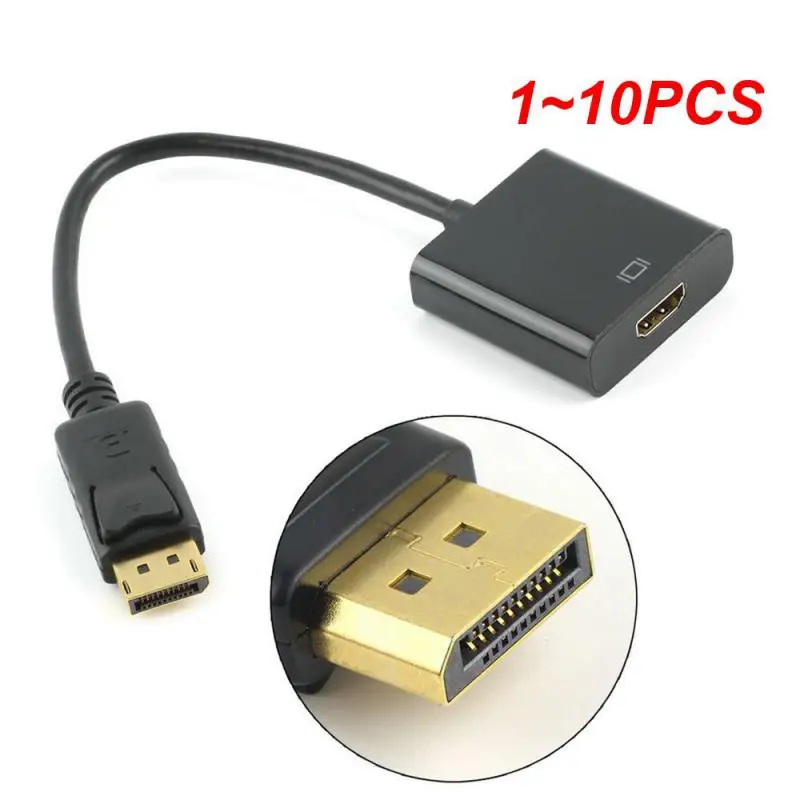 1~10PCS DisplayPort to HDMI-compatible Adapter Converter Display Port Male DP to Female TV Cable Adapter Video Audio For PC