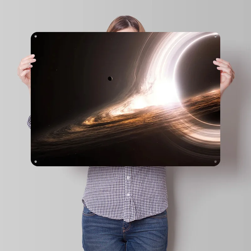 Black Hole Interstellar Personalized 3D Textured Metal Poster Wall Art Vintage Tin Signs for Decoration Garage Decorations House