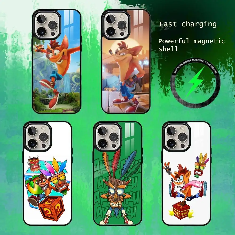 

C-Crash-B-Bandicoots-Game Phone Case For iPhone17,16,15,14,13 Plus,Pro Max Magnetic For Magsafe Wireless Charging