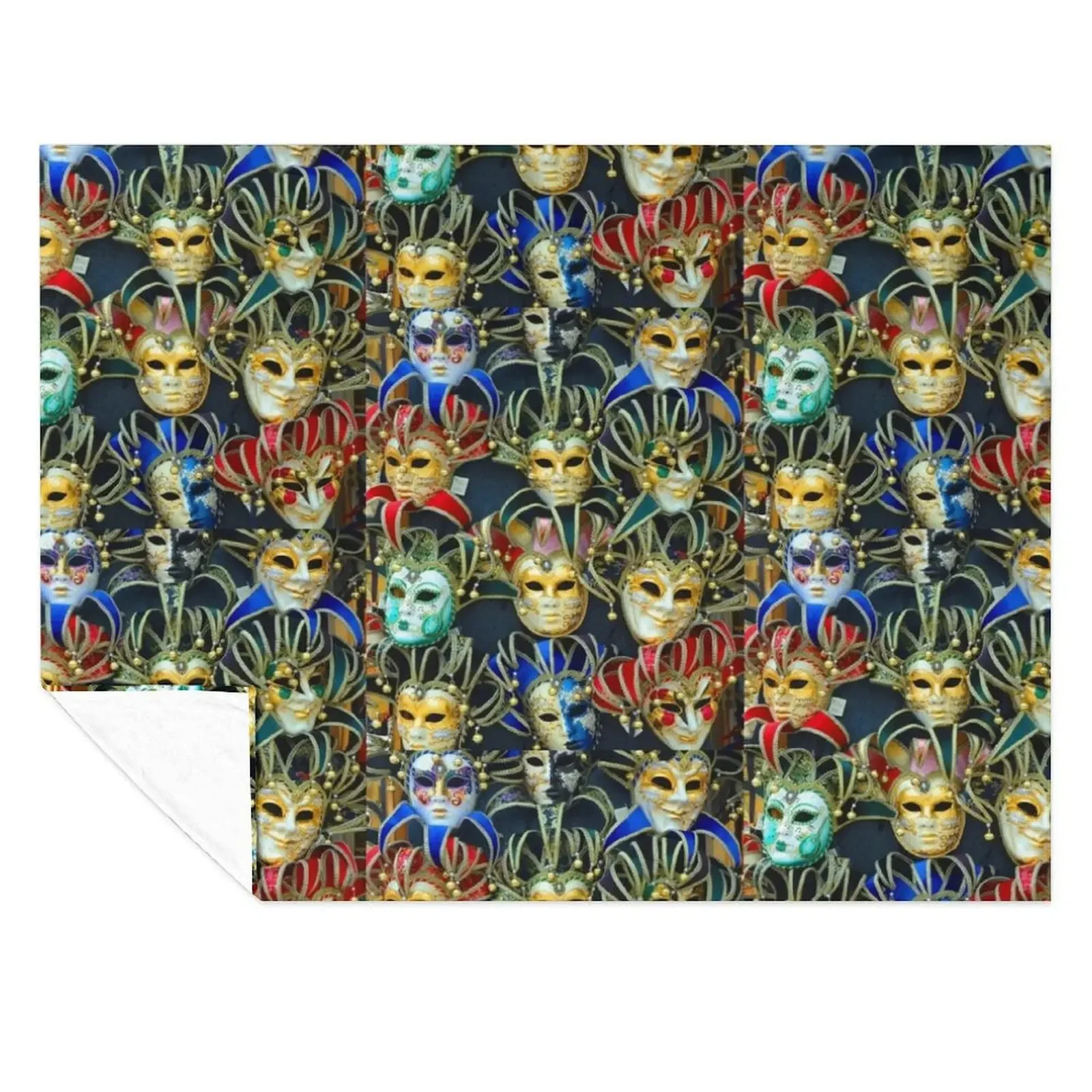 

Venetian Opera Masks Throw Blanket Winter beds Bed Fashionable Picnic Quilt Blankets