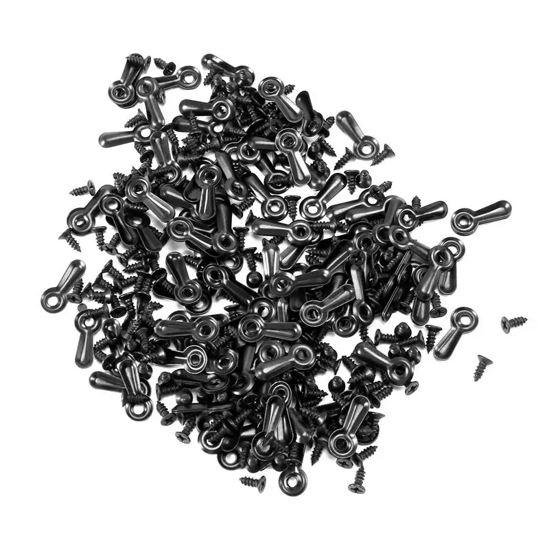 CYCLI-300 Picture Turn Button Fasteners Photo Frame Hardware And 300 Screws For Craft, Hanging, Drawing, Black