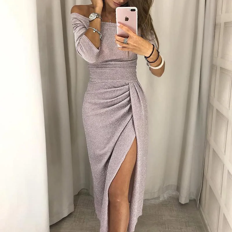 Party Dress Fashion Sexy Long Skirt Ladies Elegant Plus Size Dress Ladies Casual Evening Dress Sequined Slim Dress 2023