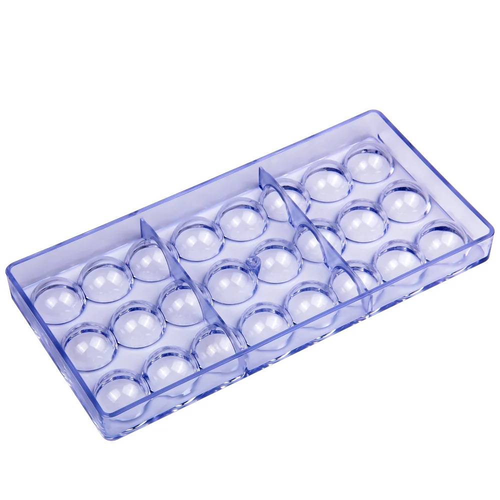 Plastic 24 Cavities Starry Sky Hemisphere Shaped Baking Chocolate Mold Sweet Candy Ice Cream Craft Tools CC0036