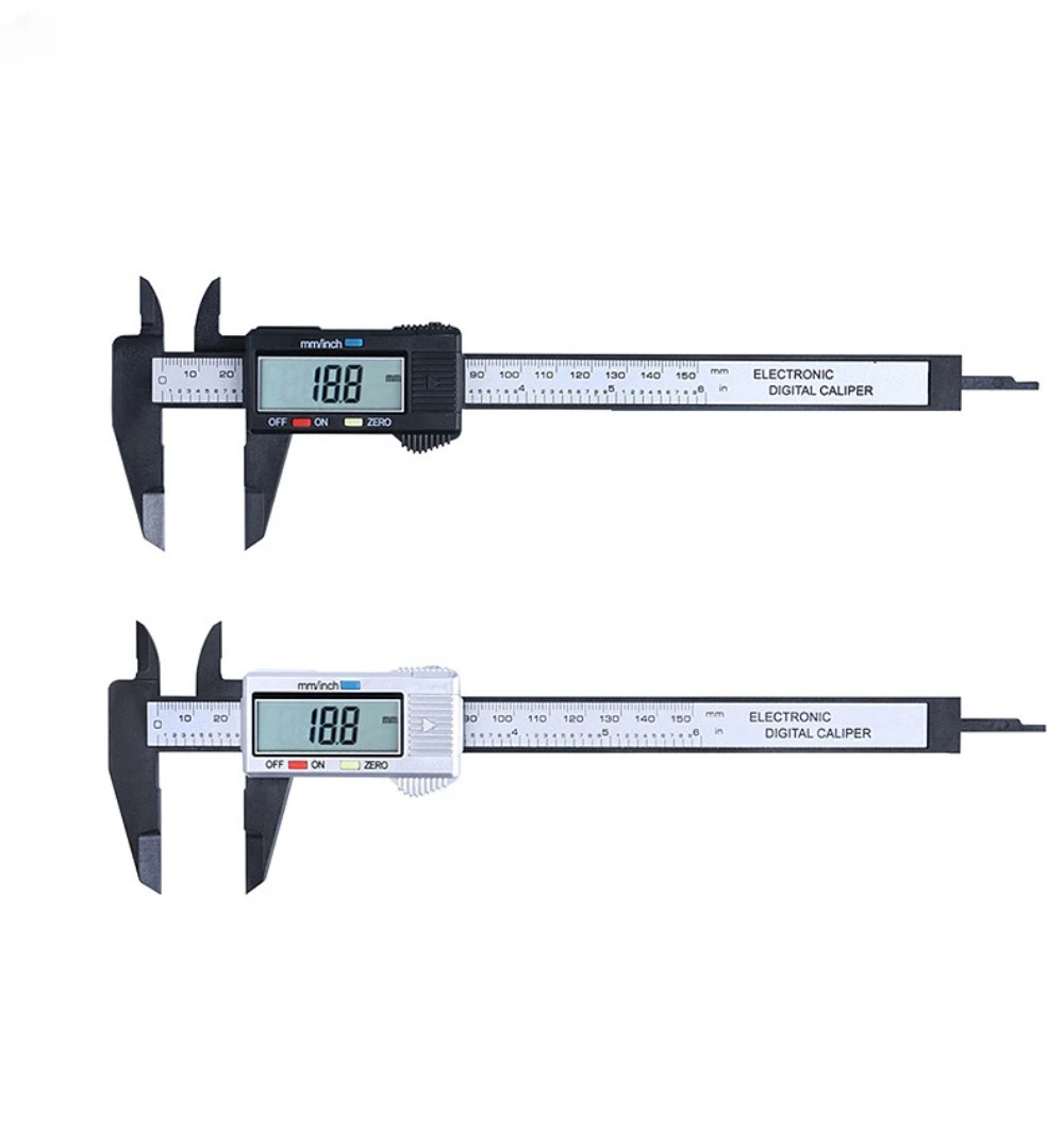 150mm Digital Caliper Electronic Plastic Calipers Large Screen Caliper Carbon Fiber Millimeter Conversion Calipers Dental Tool