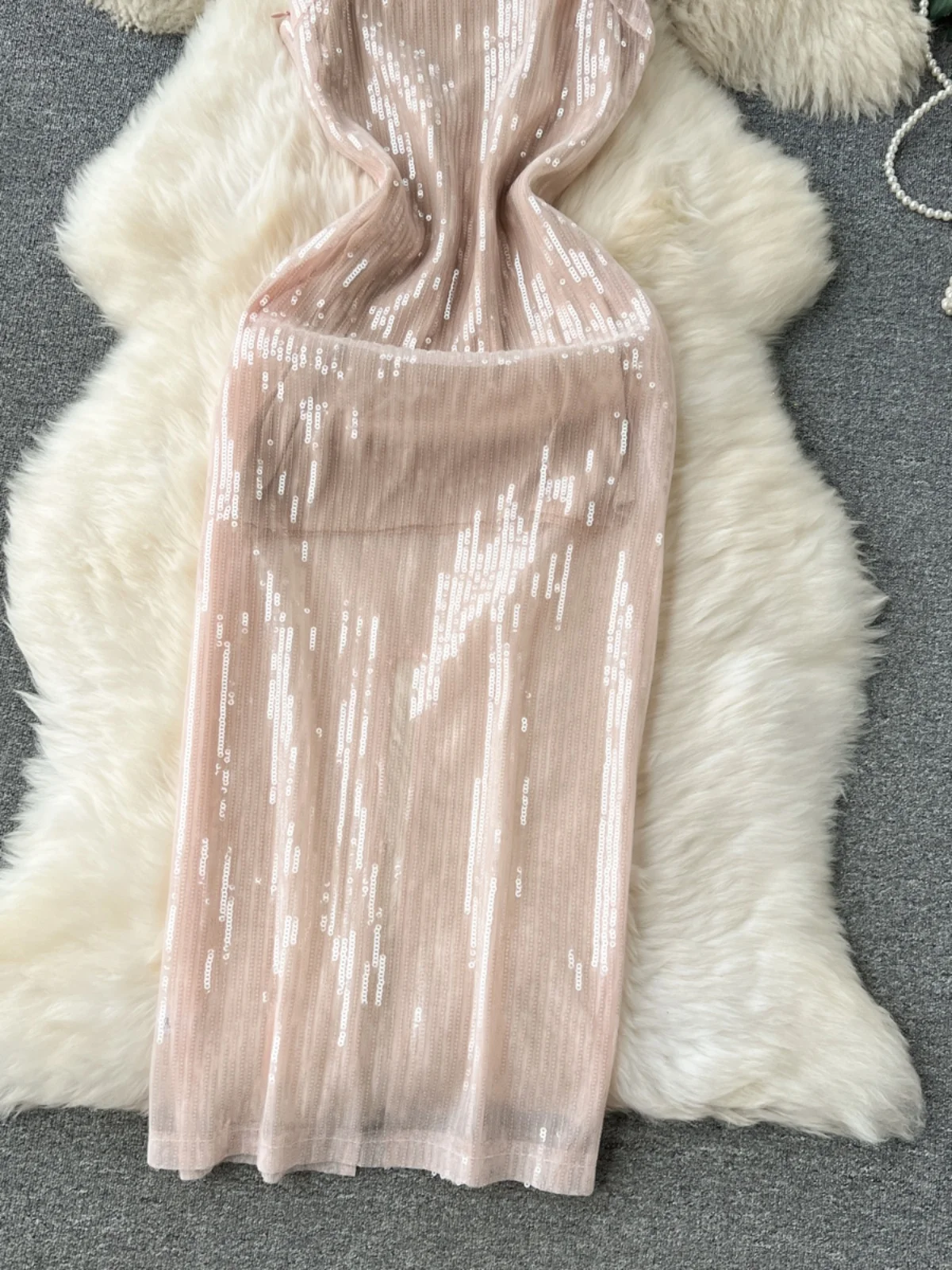 Ele Glitzernde Abend Dr Sexy Bal Abnehmen Mittellange Hängende Neline Frauen Neue Sle Koreanische Sle Pendeln