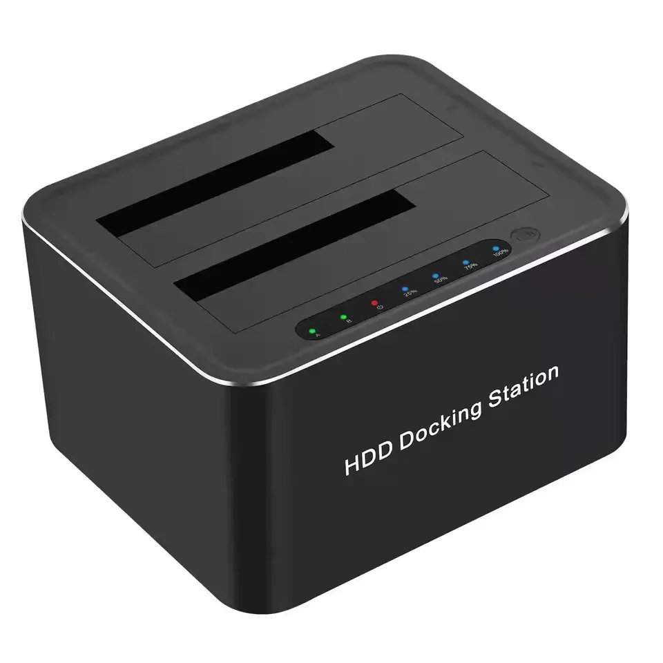 USB 3.0 to Dual SATA Hard Drive Dock Station for 2.5/3.5 Inches HDD SSD Clone