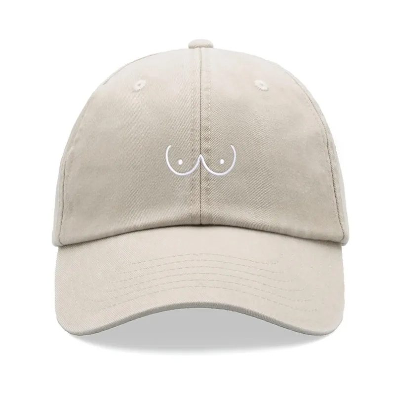 1pc Boobs Cartoon Baseball Caps for Women,Vintage Washed Funny Unisex Dad Hat Low Profile Adjustable for Sports Summer Holiday