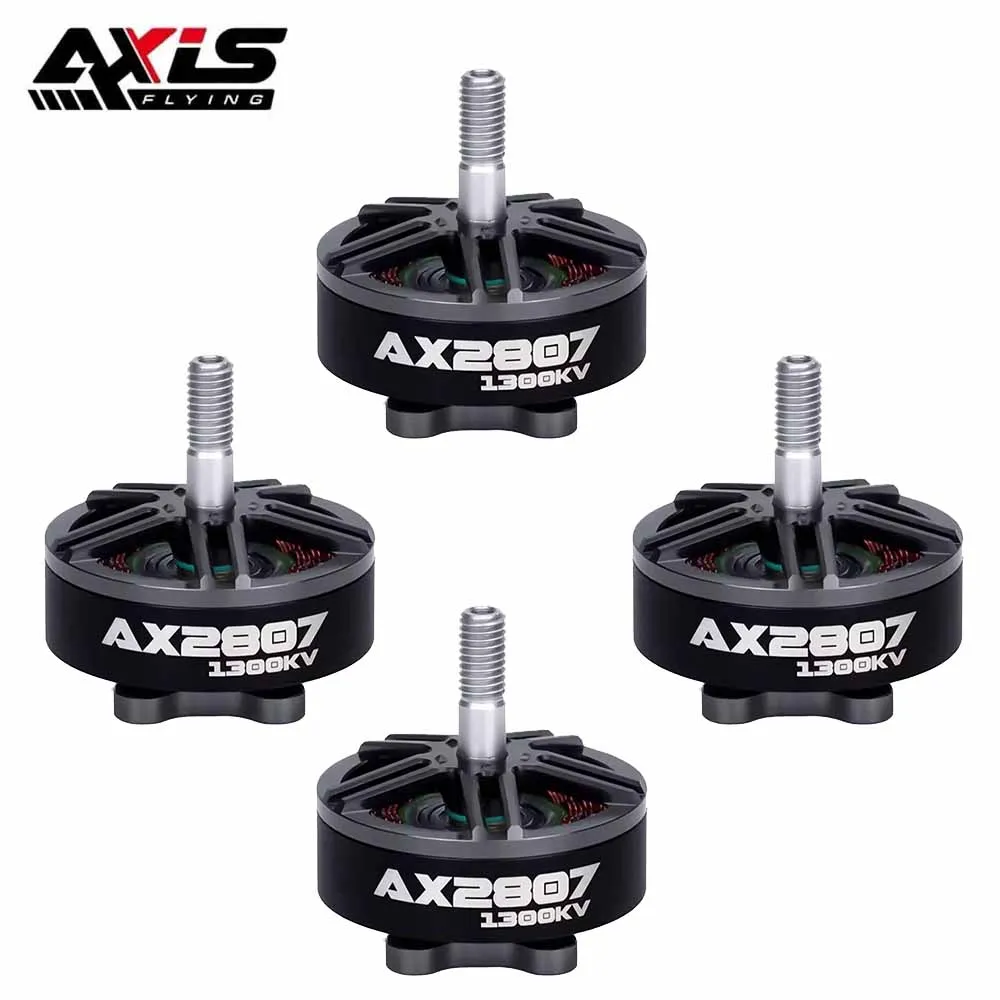 

4PCS Axisflying AX2807 2807 Brushless Motor 1300KV 6S LiPo 5mm Axis for 7inch FPV Freestyle Drone DIY Parts