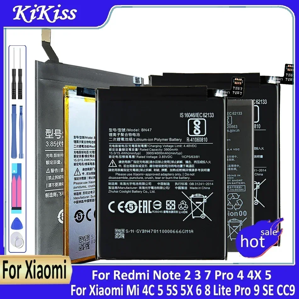 BM3M BM4E BM3E BM3L BM47 BM22 BN43 BM3B Battery For Xiaomi Mi 4C 5 5S 5X 6 8 Lite Pro 9 SE CC9 For Redmi Note 2 3 7 Pro 4 4X 5