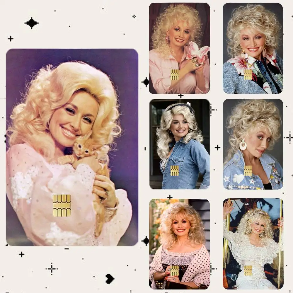D-Dolly Parton Country Music HD Waterproof Card Skins Protective Stickers for Credit Bank Game Cards