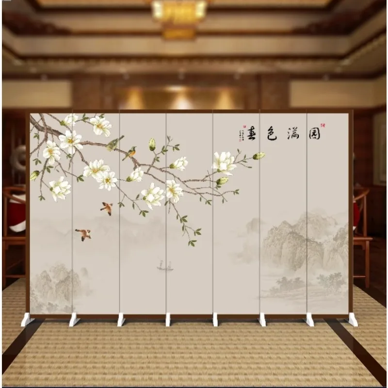 Home partition screen Chinese porch block foldable mobile landscape hotel private room screen partition living room