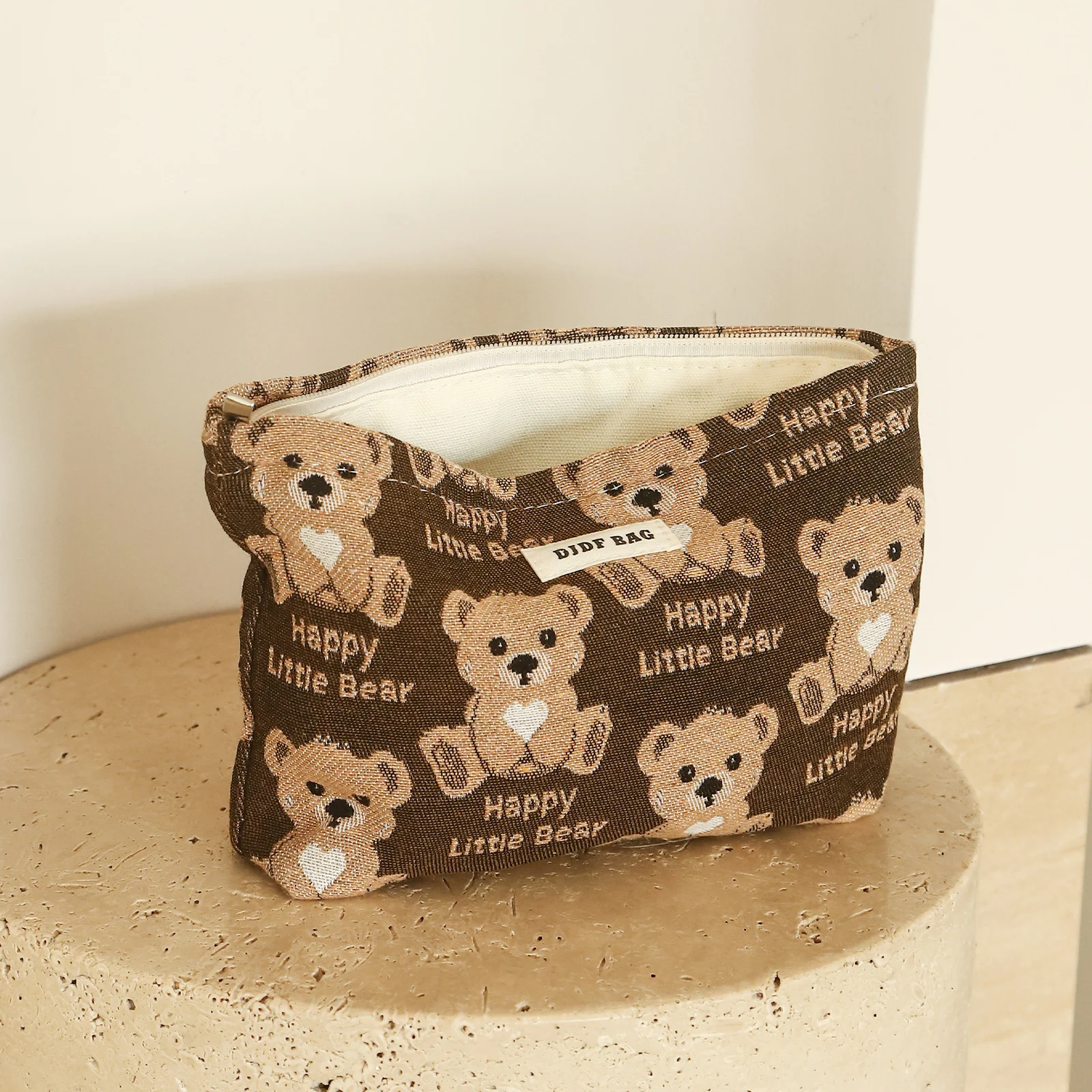 Cute Bear borsa per cosmetici femminile borsa per rossetto cosmetico di grande capacità borsa da toilette da viaggio portatile pochette per pendolari