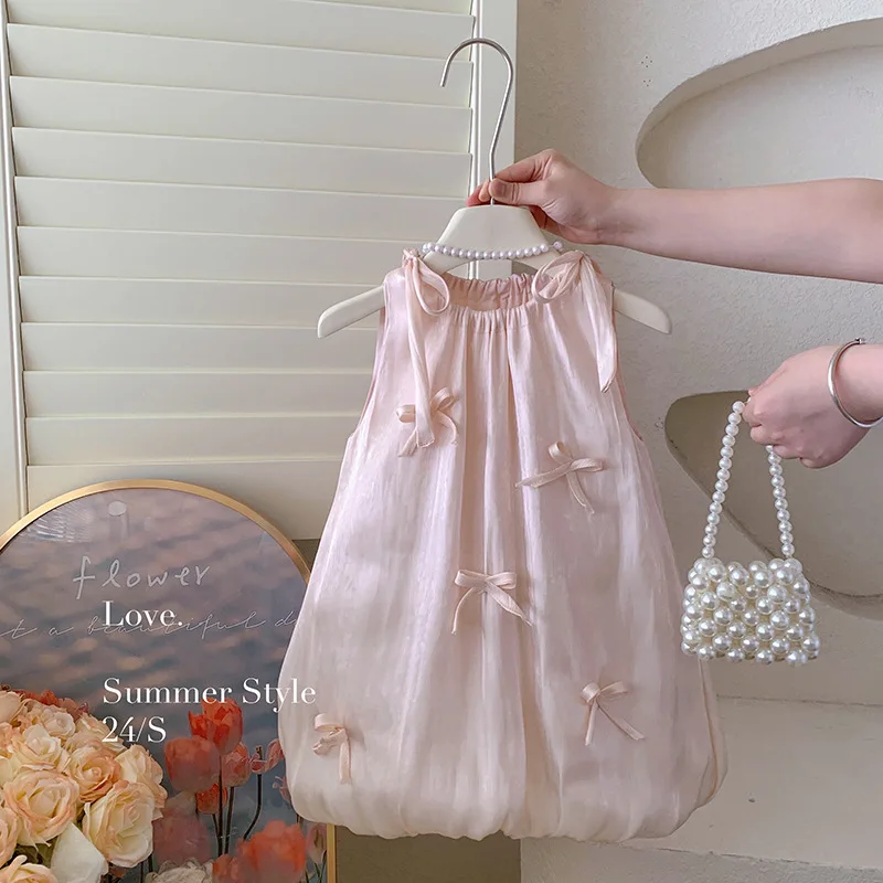 Girl Princess Holiday Dresses 2024 Daily Child Girls Summer Clothes 8 10 Years Youth Bluey Off Shoulder Sleeveless Chiffon Dress