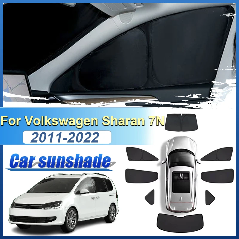 

Для VW Volkswagen Sharan 7N 2011-2022 полная крышка лобового стекла солнцезащитный козырек Windows черный складной козырек детали конфиденциальности автоаксессуары