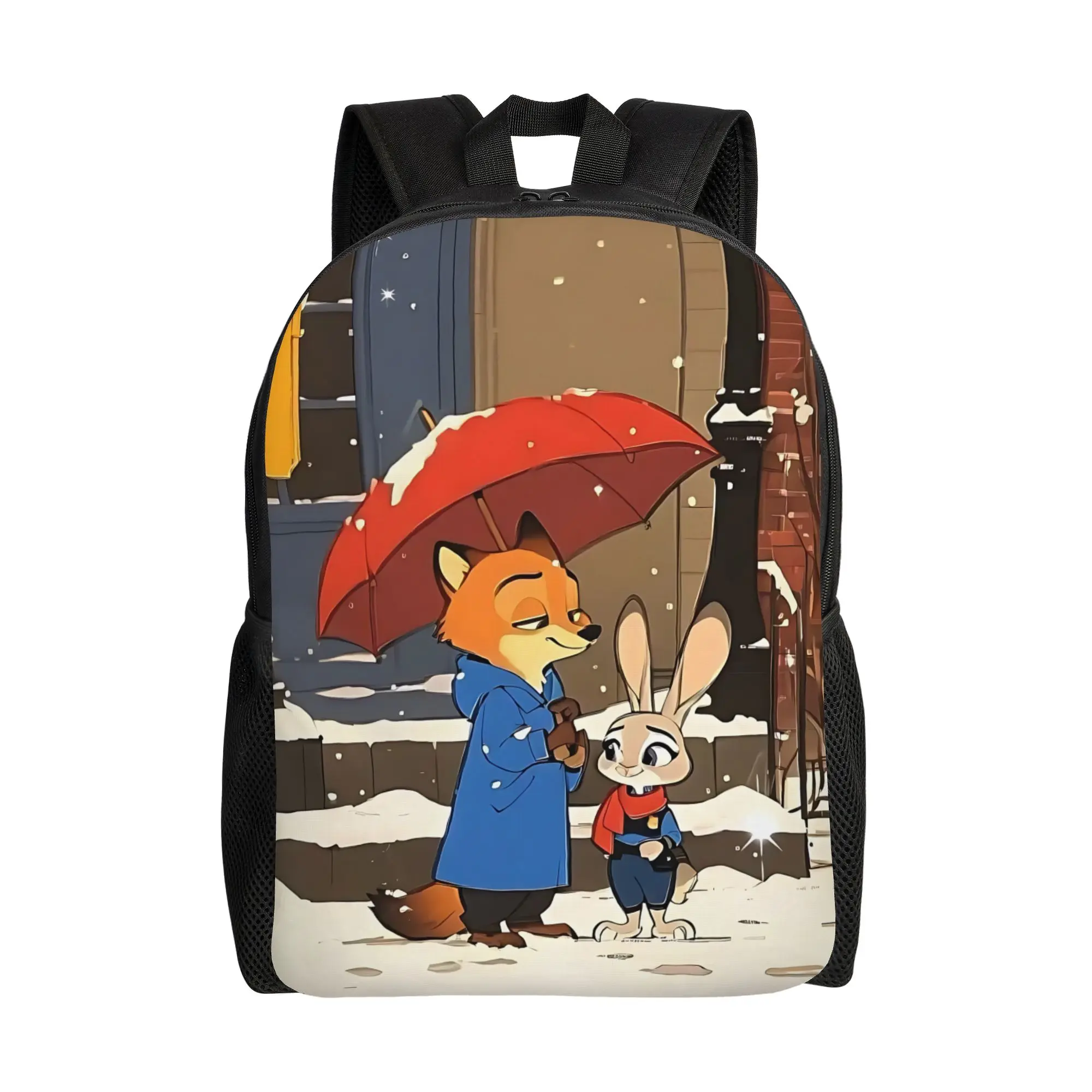 

back to school Backpack Disney Zootopia 2 Daypack Cartoon Judy And Nick in snow Super Quality Campus Sturdy Shoulder Rucksack