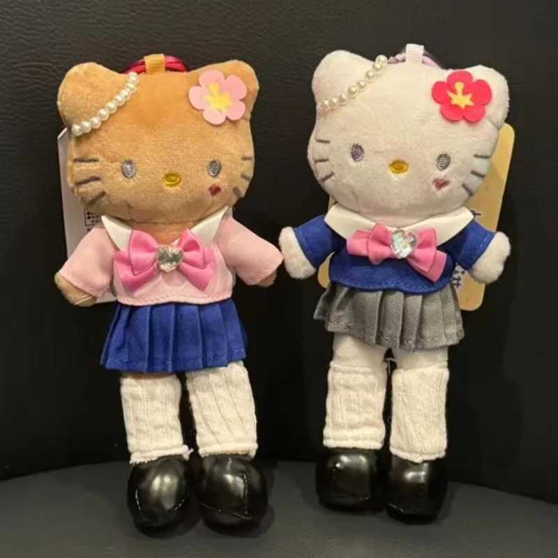 本物の漫画ハローキティ JK 制服ロングレッグ Kt ぬいぐるみキーホルダー人形かわいいバックパックペンダントアクセサリー女の子の誕生日プレゼント