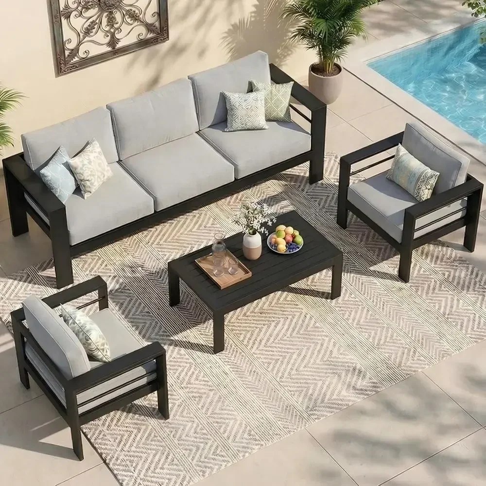 Patio urniture Set or All Weather, Oversized Metal Outdoor urniture Set with 27.5