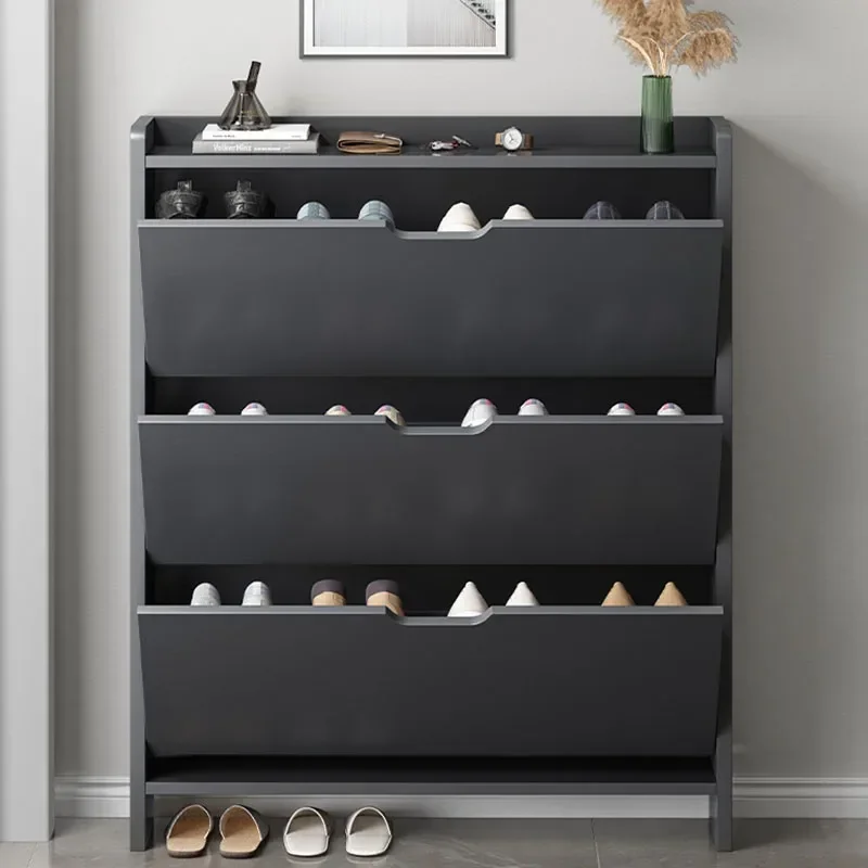 Luxury Modern Shoe Rack Cabinet Black Designs Indoor Organiser Shoe Cabinet Drawer Storage Scarpiera Home Furniture