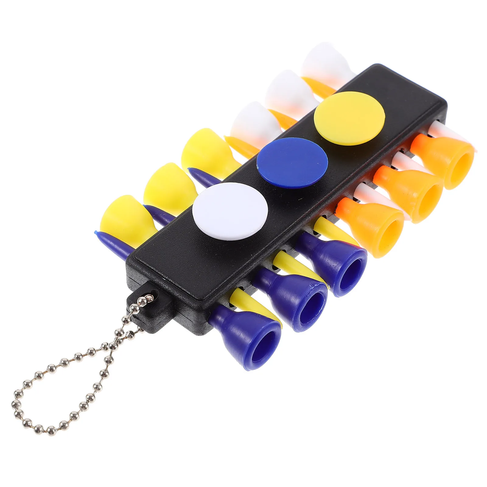 

12 Tees Golf Tee Holder Ball Markers Divot Tool Pencil Keychain Portable Golf Accessory Tees Ball Marker Pencil