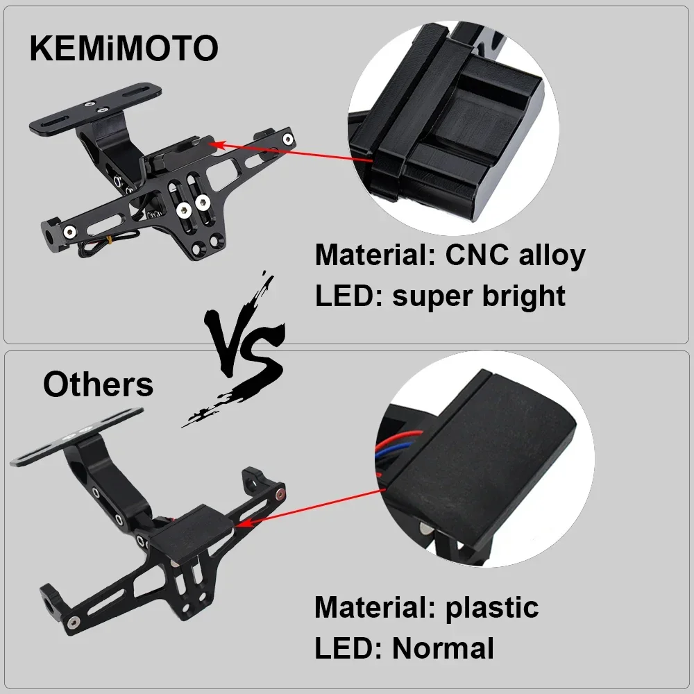 Dudukan plat nomor sepeda motor, dan lampu sinyal belok LED untuk Yamaha MT07 MT10 untuk Kawasaki Z750 Z800 untuk BMW R1200 aksesoris